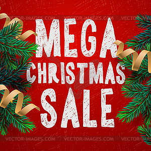 Christmas sale poster - vector clipart
