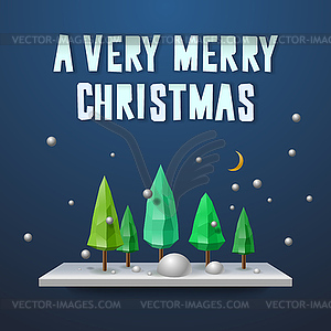 Very Merry Christmas greeting card - color vector clipart