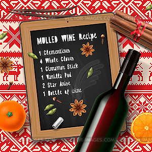 Christmas drink mulled wine - royalty-free vector image