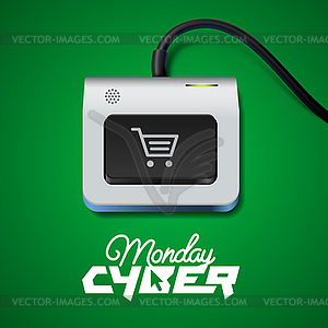 Cyber Monday button on keyboard - vector image