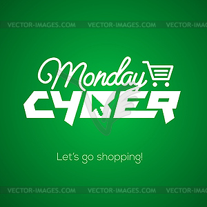 Cyber Monday online shopping and marketing concept - royalty-free vector image