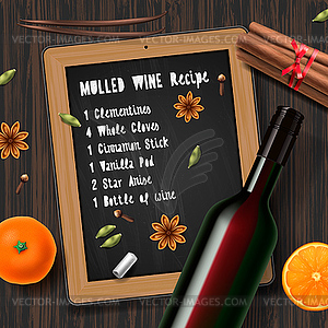 Christmas drink mulled wine - color vector clipart