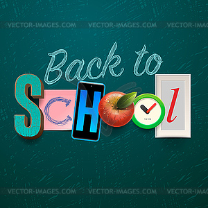 Back To School фоне - цветной векторный клипарт