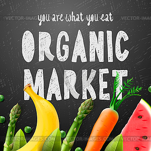 Organic food market - vector EPS clipart