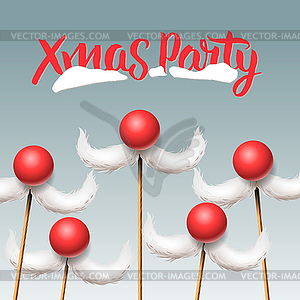 Christmas Party card, Santa moustache - vector clipart