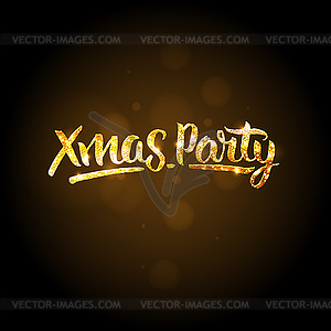Xmas party template, Christmas golden background - vector clipart / vector image