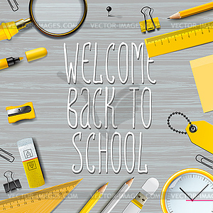 Welcome Back to school template - vector EPS clipart