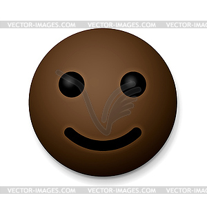 Happy emoticon, emoji african american - vector clip art