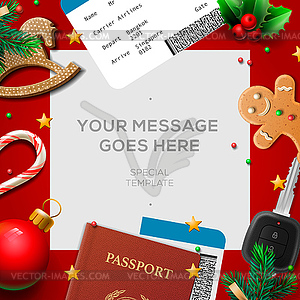 Travel blog template, holiday, vacation, tourism - vector image