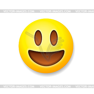 Emoticon laughing, emoji smile symbol - vector image