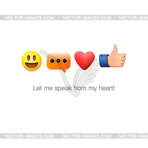 Emoticon set icons, emoji symbols - vector clip art