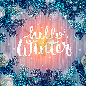 Hello Winter, holiday background, Christmas - vector clipart