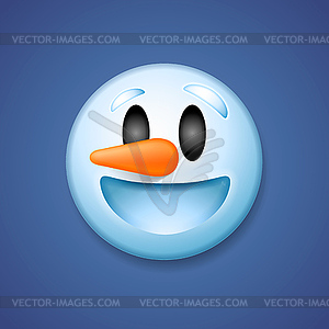 Снеговик смайлик смеяться, праздник Emoji улыбка - векторная иллюстрация