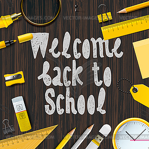 Welcome back to school background - vector clipart