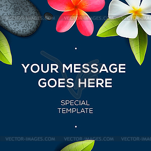 Botanical background with flowers Frangipani - vector clipart / vector image