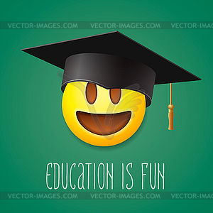 Образование весело, смайлик смеяться - изображение векторного клипарта
