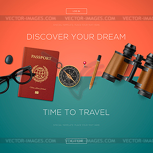 Tourism website template,  - vector image