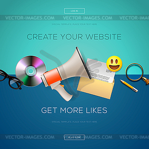 Web design content, create your website - vector clipart