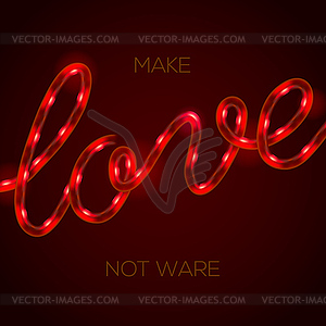 Love - glowing neon light sign,  - vector clipart