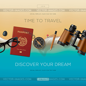 Colourful travel banner set for your business, web - vector clipart