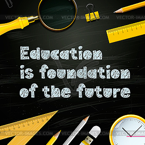 Education is foundation of future, study template, - vector image