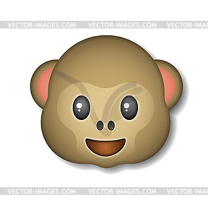 Monkey emoticon, icon, logo, symbol,  - vector clipart