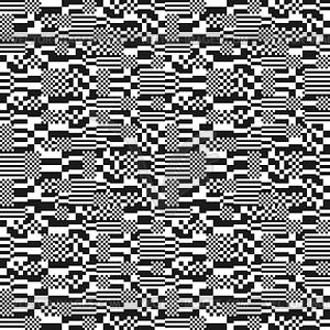 Glitch abstract seamless pattern, digital image dat - vector clip art