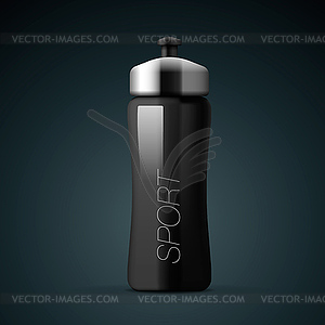 Sport nutrition drink bottle for fitness, on - vector image