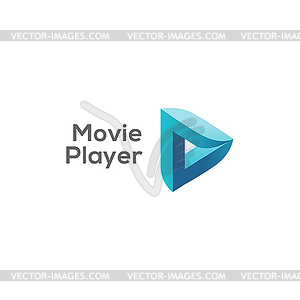 Movie player logo concept, play logotype - vector image