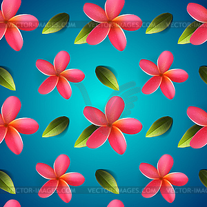 Frangipani flowers seamless pattern, Songkran - vector clipart