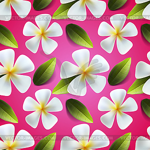 Frangipani flowers seamless pattern - vector image