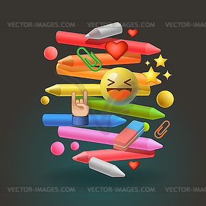 Social media community global education - vector clipart / vector image