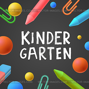 Kindergarten, preschool background - color vector clipart