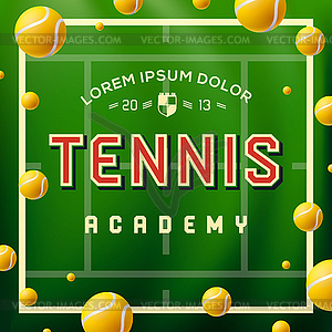 Tennis academy design over green background - vector EPS clipart