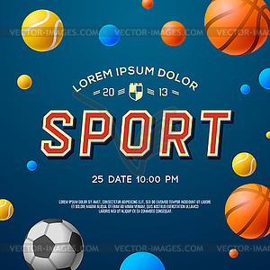 Sport concept background, football, soccer, - vector image