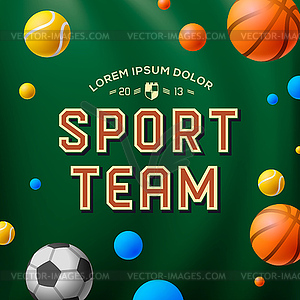 Sport team template, poster, flyer - vector clipart