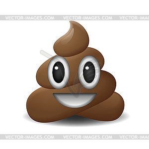 Shit icon, smiling face, symbol, emoji - vector image