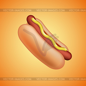 Hot Dog with mustard, emoticon symbol,  - vector clipart