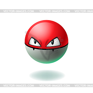 Angry face emoji, cartoon character, background - vector clipart