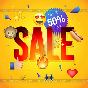 Sale poster or flyer design on colorful - vector image