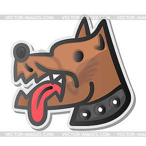 Adorable little dog emoji face - vector clipart