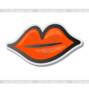 Lips sticker icon , emoji style - vector clipart