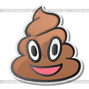 Shit emoji, smiling faces, symbol, sticker - color vector clipart