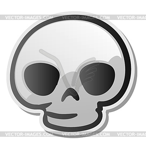 Skull emoji face, emoticon, sticker - royalty-free vector image