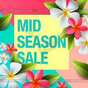 Spring sale background banner with beautiful - vector clip art