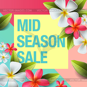 Spring sale background banner with beautiful - vector image