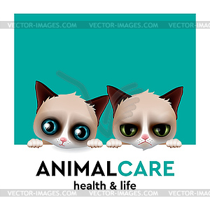 Animal care hospital concept, pet care,  - vector clip art