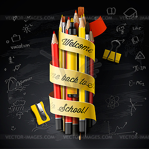 High detailed design template for Back to school. - royalty-free vector image