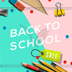 Back to school Sale banner design with lettering an - vector clipart