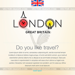 Welcome to London, Great Britain, travel desing - vector clipart / vector image